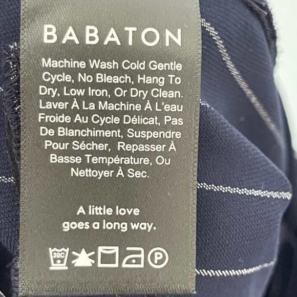 BABATON Modesto Pant Pinstripe, high-waisted trouser Navy / White size 10 - Picture 9 of 10